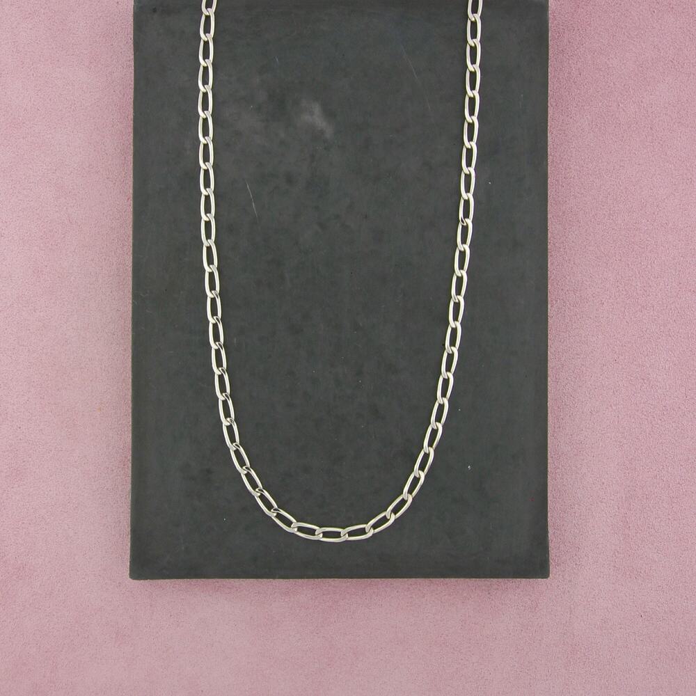 sterling silver 4mm curb chain necklace size 23.5in